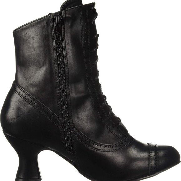 Women's Mid Calf Victorian Steampunk Costume Bootie Black Size 10 - Picture 6 of 7